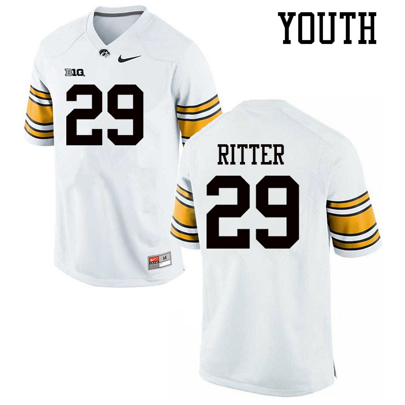 Youth #29 Jackson Ritter Iowa Hawkeyes College Football Jerseys Sale-White - Click Image to Close